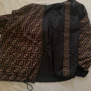 Kids unisex size:8 authentic fendi print reversible windbreaker jacket